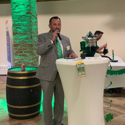 beSure St. Patrick's Day networking event David Faccone addresses the attendees at beSure's annual St. Patrick's Day networking event